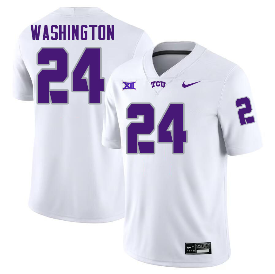 #24 Ar'Darius Washington TCU Jersey,Texas Christian University Horned Frogs Football Jersey-White